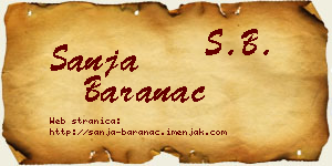 Sanja Baranac vizit kartica